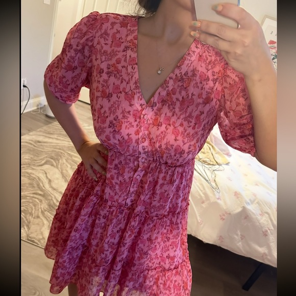 Taylor floral pink dress midi - Picture 4 of 10